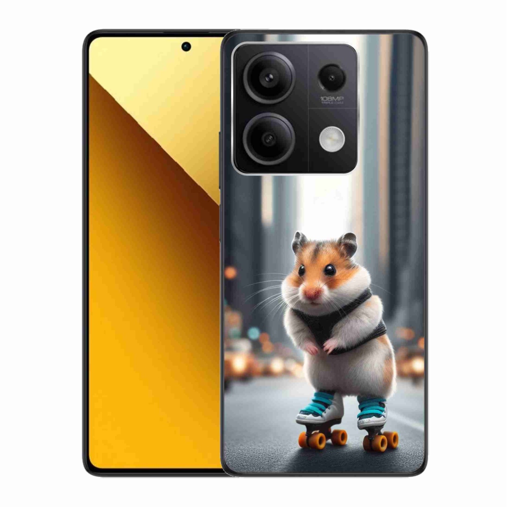Gél borítás mmCase a Xiaomi Redmi Note 13 5G-hez - hörcsög a korcsolyán