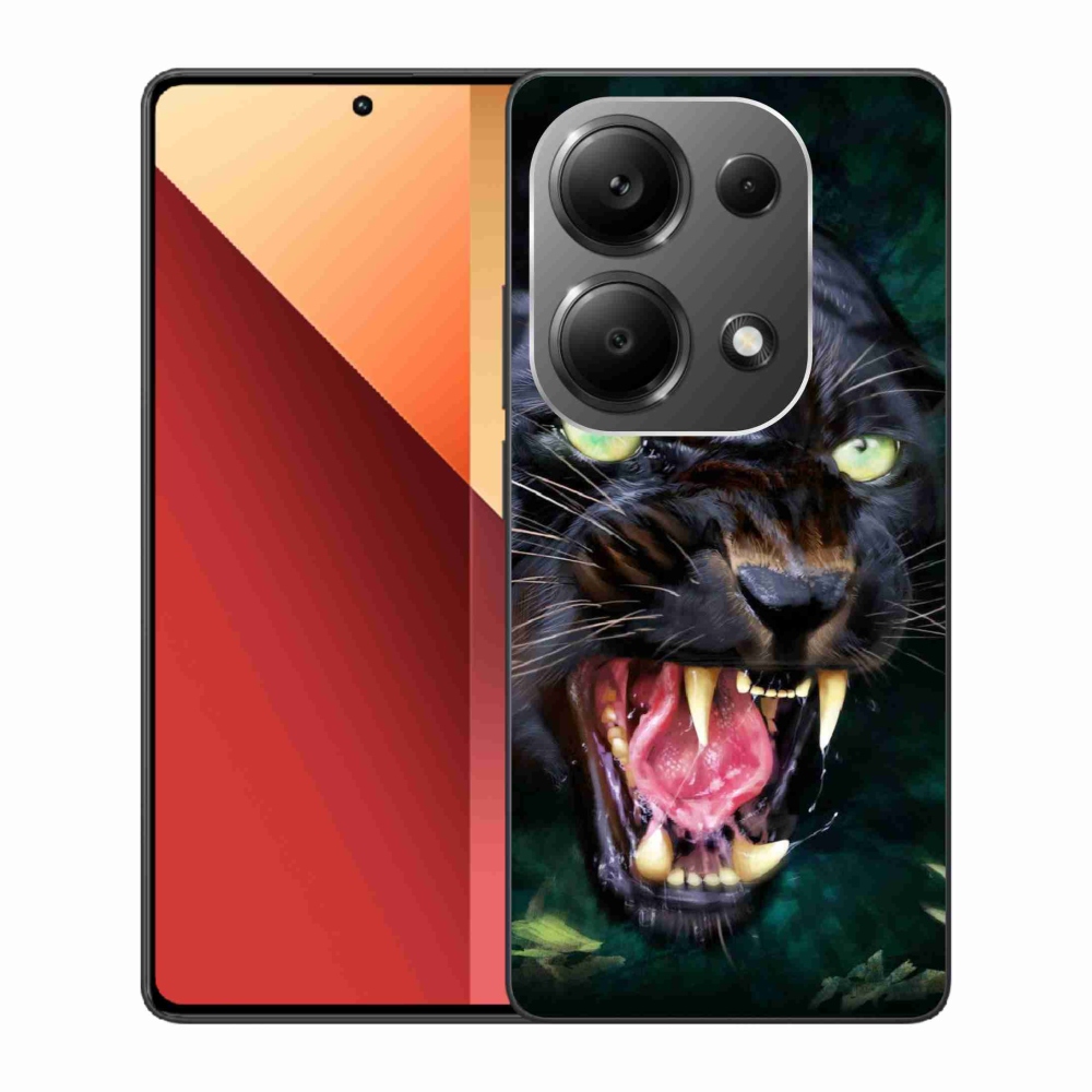 Gél borítás mmCase a Xiaomi Redmi Note 13 Pro 4G/Poco M6 Pro - dühös fekete párduchoz