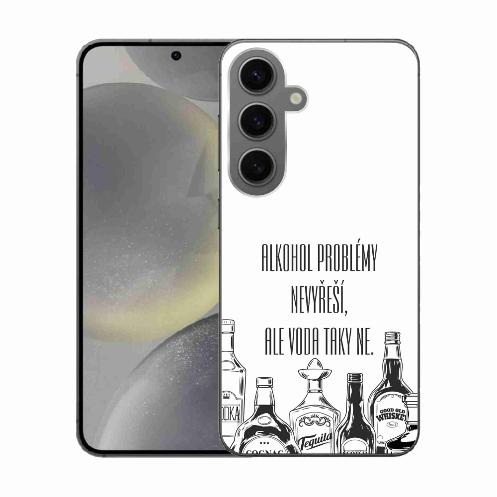 Gél borító mmCase Samsung Galaxy S24 készülékhez - vicces szöveg fehér háttérrel