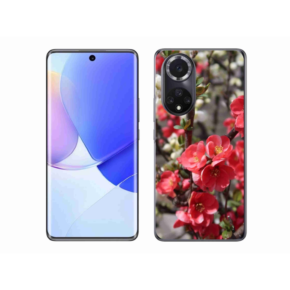 Zselés borító mmCase a Honor 50-hez - piros virágok