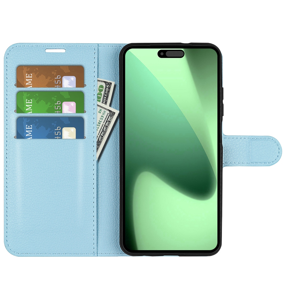 Litchi könyvtáska iPhone 17 Pro készülékhez - kék