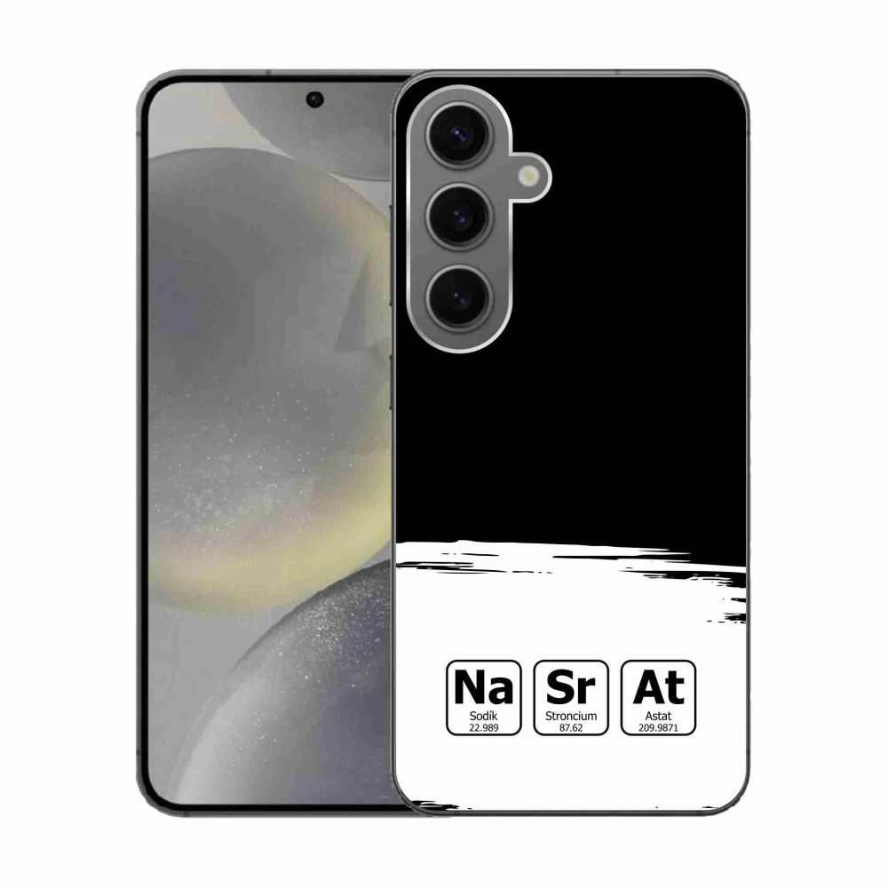 Gél borító mmCase Samsung Galaxy S24 - kémiai elemek fehér és fekete háttérrel