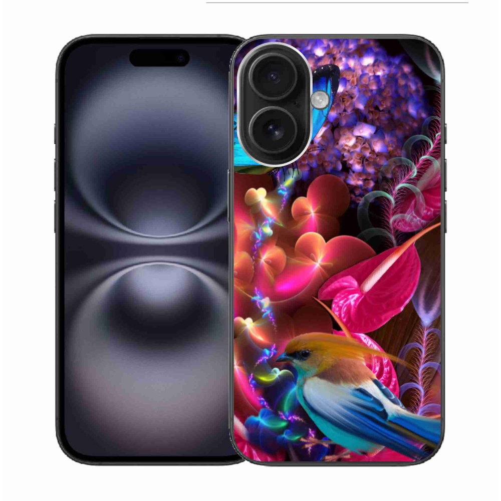 Gél borítás mmCase iPhone 16 készülékhez - színes virágok