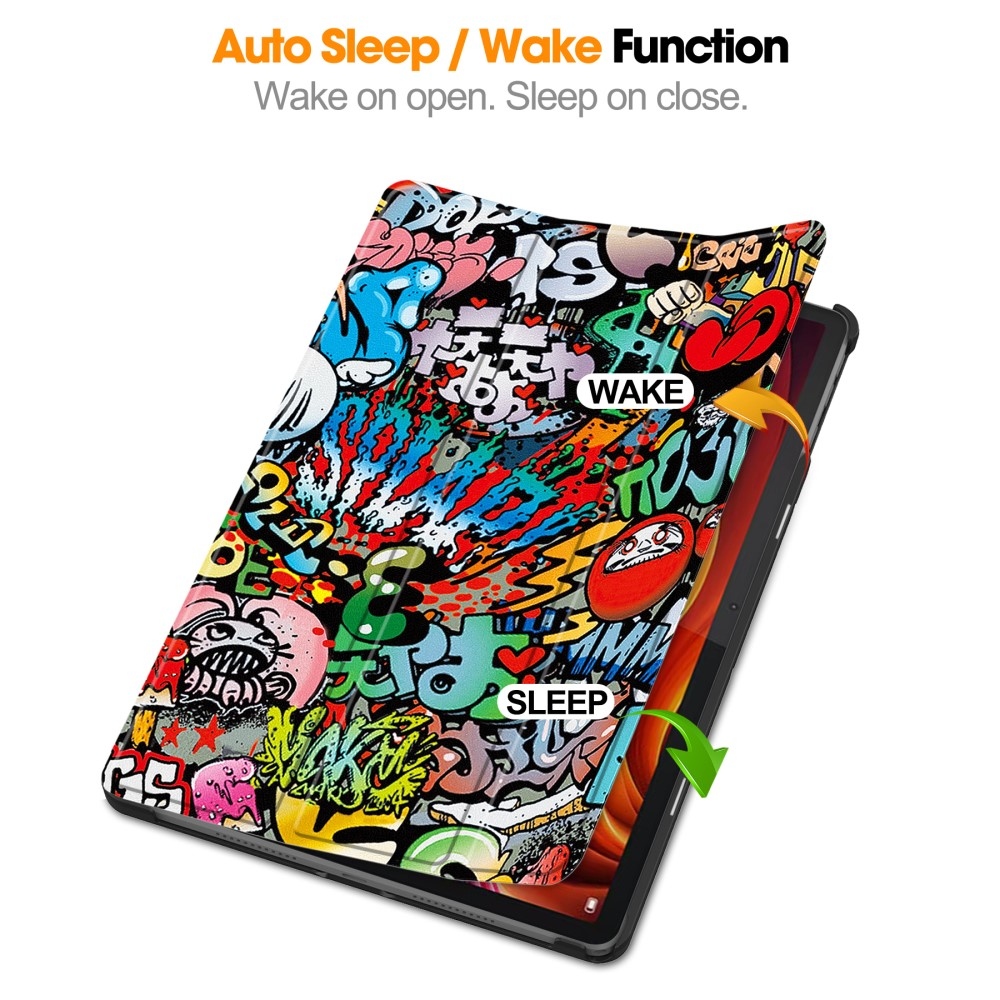 Patte intelligens záró tok Lenovo Tab K11 Plus-hoz - graffiti