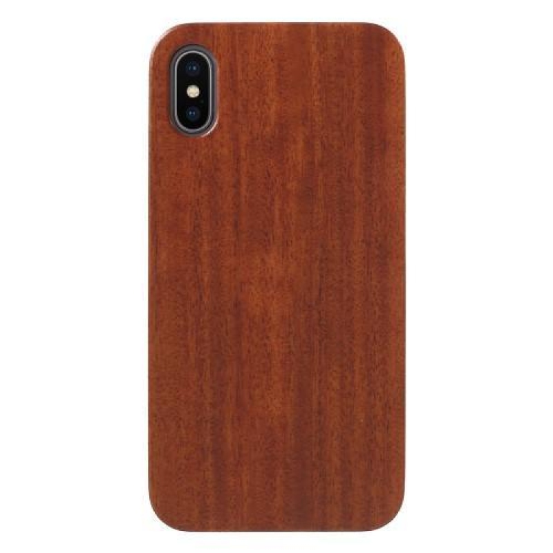 Natur műanyag tok fa hátlappal iPhone X készülékhez - rózsaszínű