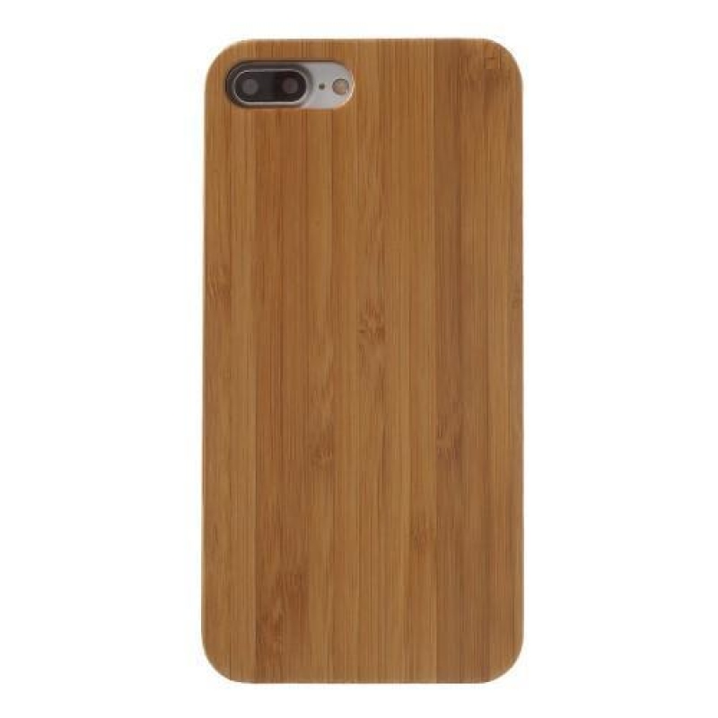 Természetes műanyag tok fából készült hátlappal iPhone 7 Plus és iPhone 8 Plus készülékhez - khaki színű