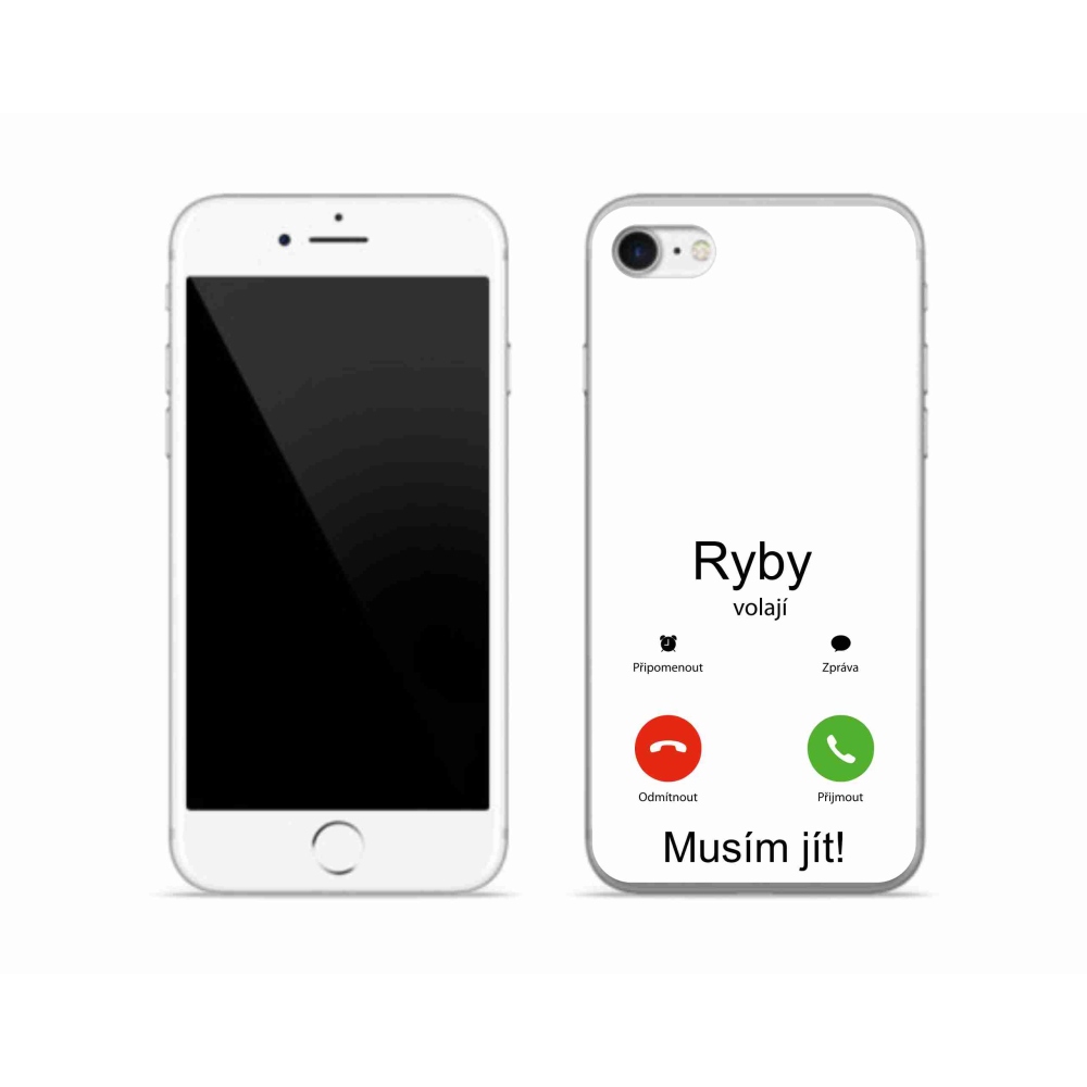 Zselés borítás mmCase iPhone SE (2020) - hal hívás fehér háttérrel