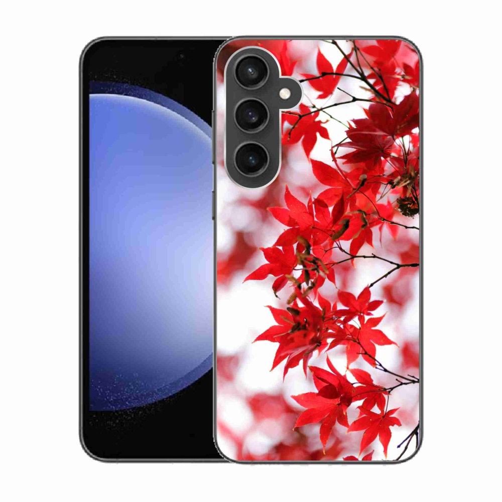 Zselés borítás mmCase Samsung Galaxy S23 FE készülékhez - piros levelek