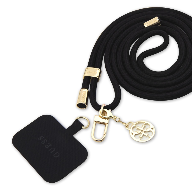 Guess Kereszttest pántos szíj 4G charm arany/fekete