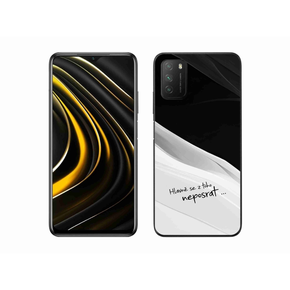 Gél borító mmCase a Xiaomi Poco M3-hoz - vicces szöveg 13 fehér és fekete háttérrel