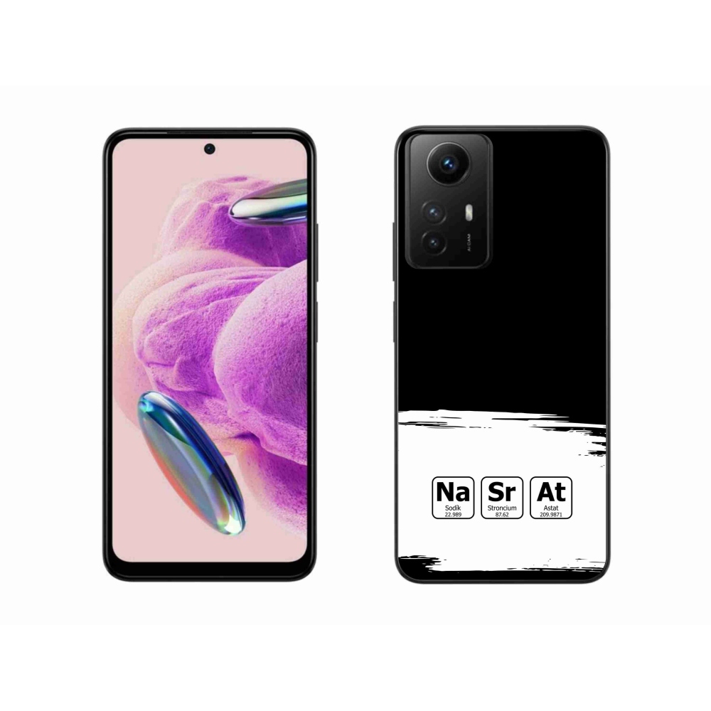 Gél borító mmCase a Xiaomi Redmi Note 12S-hez - kémiai elemek fehér és fekete háttérrel