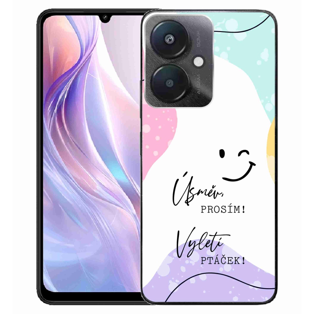 Gél borító mmCase a Xiaomi Redmi 13C 5G-hez - vicces szöveg 4 fehér háttérrel