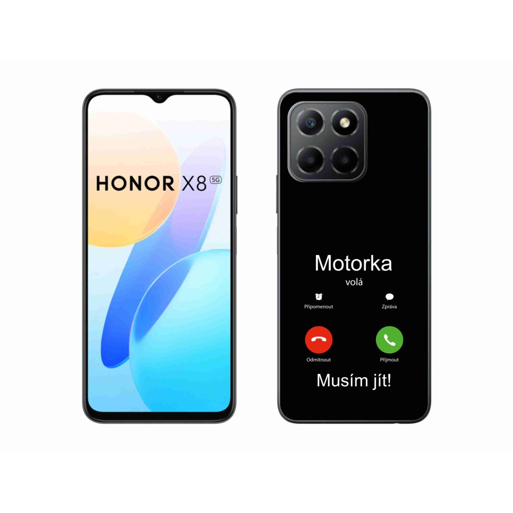 Gél borítás mmCase a Honor X8 5G/Honor 70 Lite 5G készülékhez - motoros hívások fekete háttérrel