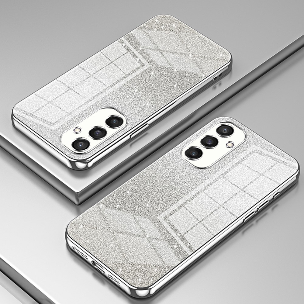 Vágott zselés csillogó tok Samsung Galaxy S25 készülékhez - ezüst