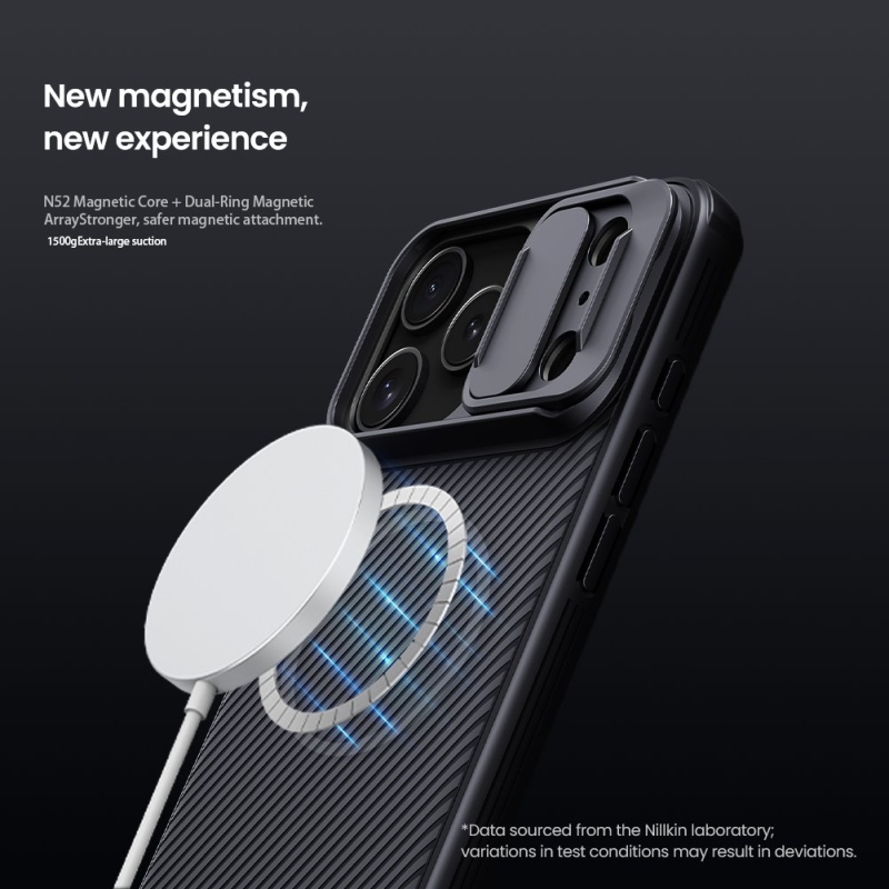 Nillkin CamShield PRO mágneses hátlap Apple iPhone 17 Pro Max készülékhez Fekete