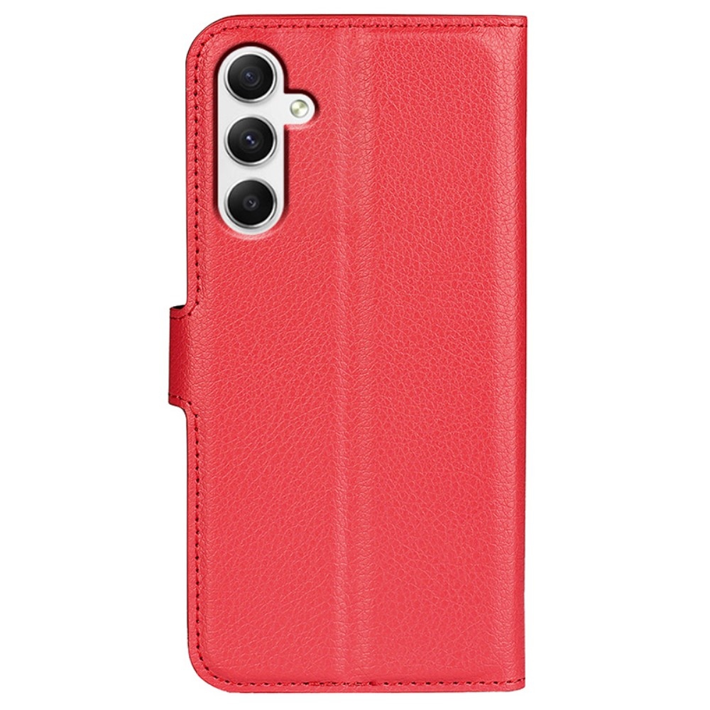 Litchi könyv tok Samsung Galaxy A35 5G - piros