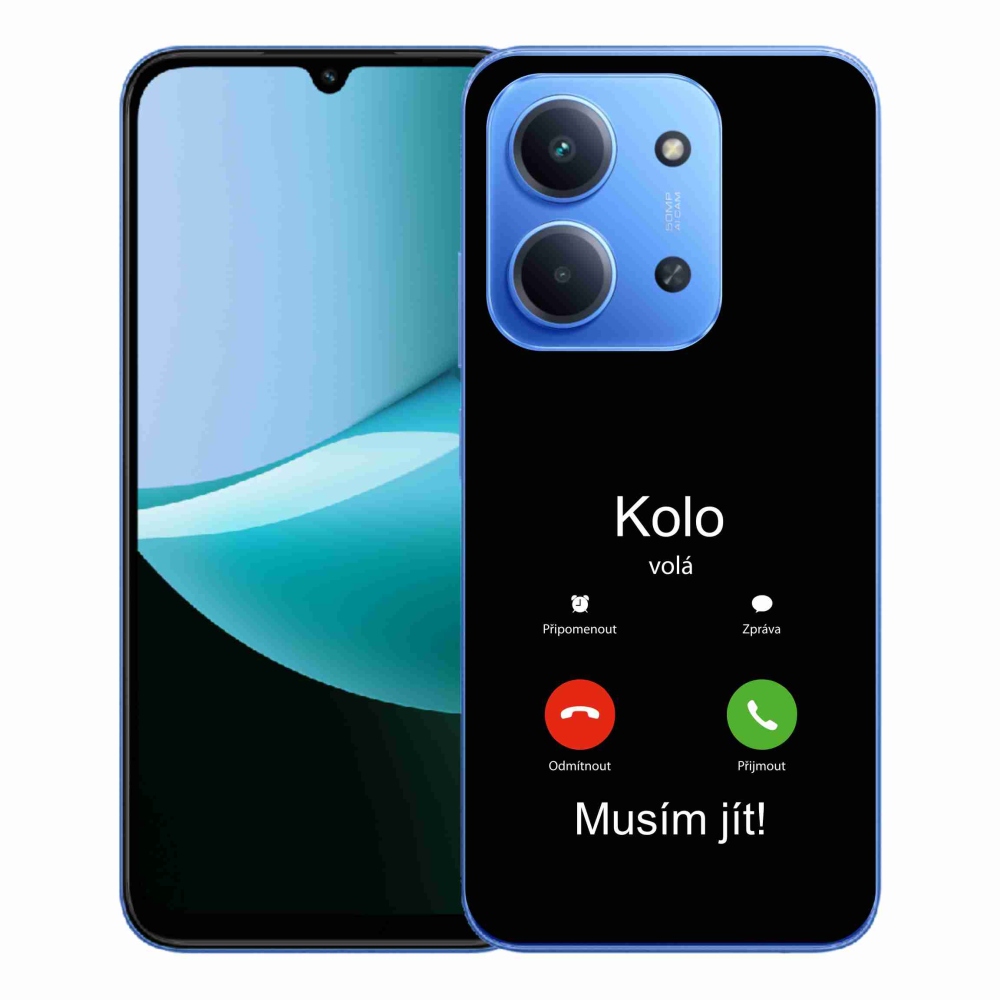 Gél borító mmCase a Xiaomi Redmi 15C 4G/5G (173mm) - kerek hívások fekete háttérrel