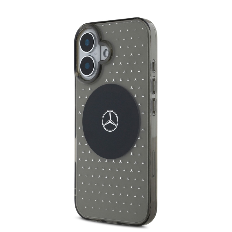 Mercedes PC/TPU csillagmintás MagSafe hátlap az iPhone 16 Plus készülékhez Fekete
