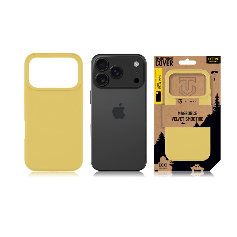 Taktikai MagForce bársony Smoothie borító Apple iPhone 17 Pro banánhoz