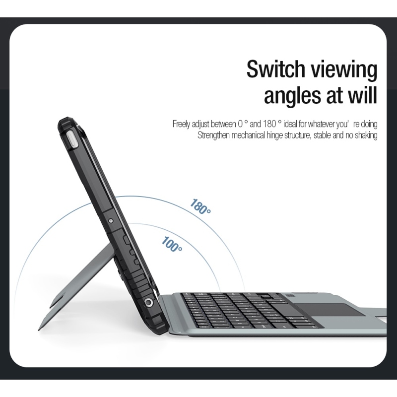 Nillkin Bumper Combo billentyűzet tok (háttérvilágításos verzió) iPad 10.2 2019/2020/2021 Fekete