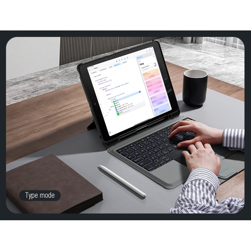 Nillkin Bumper Combo billentyűzet tok (háttérvilágításos verzió) iPad 10.2 2019/2020/2021 Fekete