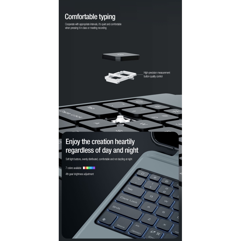 Nillkin Bumper Combo billentyűzet tok (háttérvilágításos verzió) iPad Pro 13 2024 Fekete