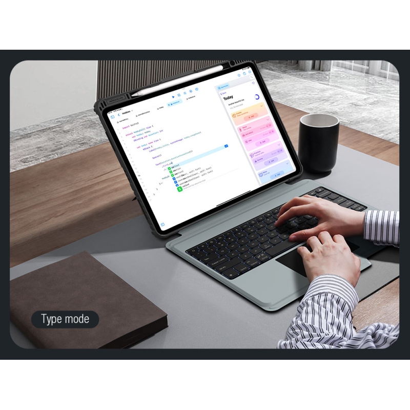 Nillkin Bumper Combo billentyűzet tok (háttérvilágításos verzió) iPad Pro 13 2024 Fekete