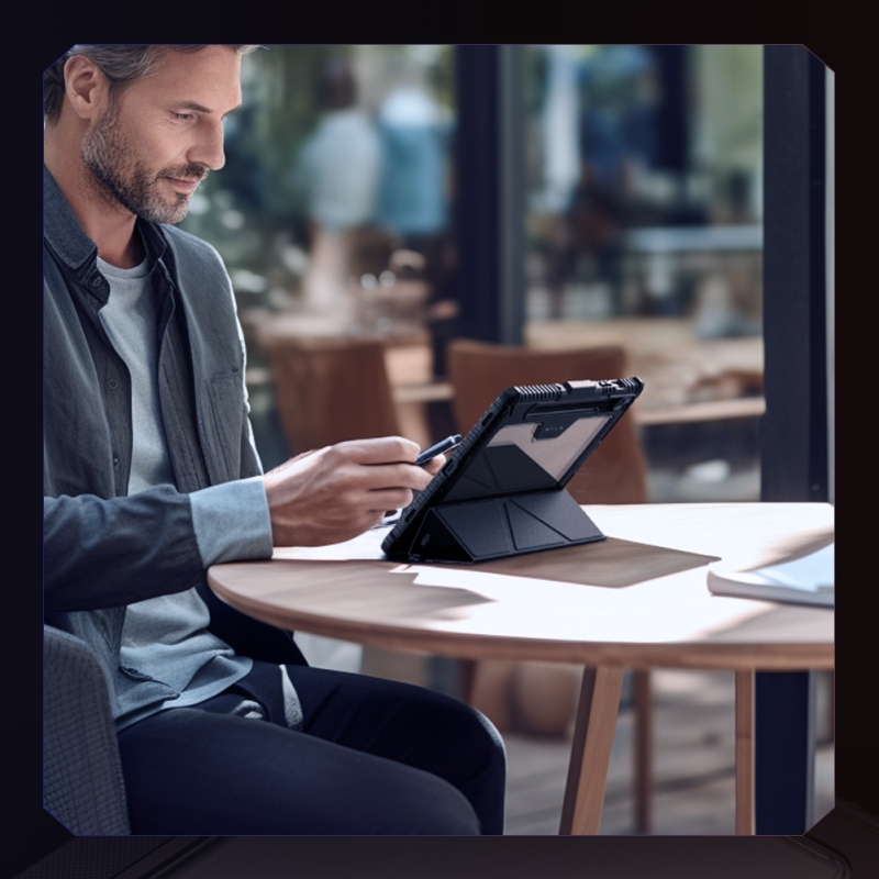 Nillkin Bumper PRO Védő állvány tok többszögű Samsung Galaxy Tab S9 Fekete