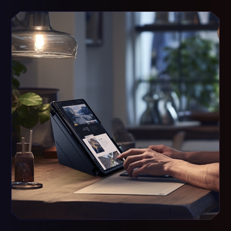 Nillkin Bumper PRO Védő állvány tok többszögű Samsung Galaxy Tab S9 Fekete