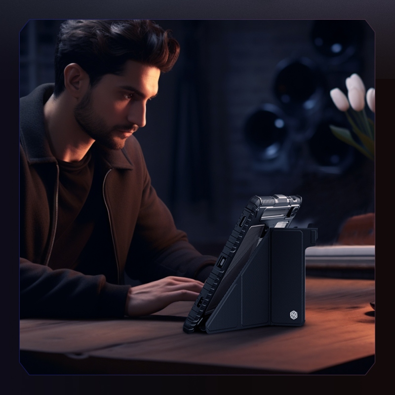 Nillkin Bumper PRO Védő állvány tok többszögű Samsung Galaxy Tab S9 Fekete