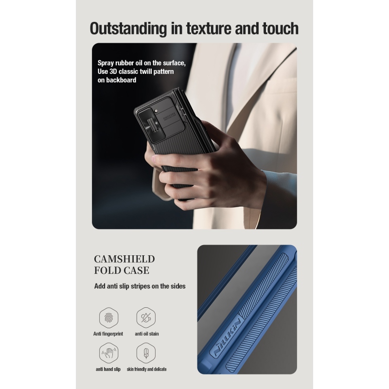 Nillkin CamShield FOLD Slot+Stand Back Cover for Samsung Galaxy Z Fold 5 Fekete fekete