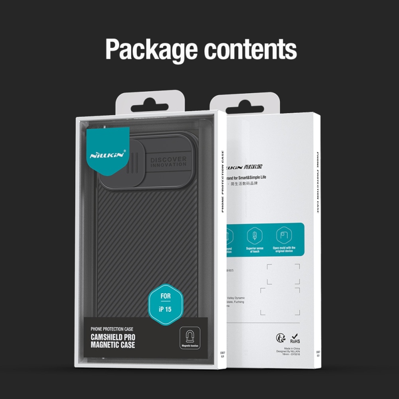 Nillkin CamShield PRO mágneses hátlap Apple iPhone 15 Fekete