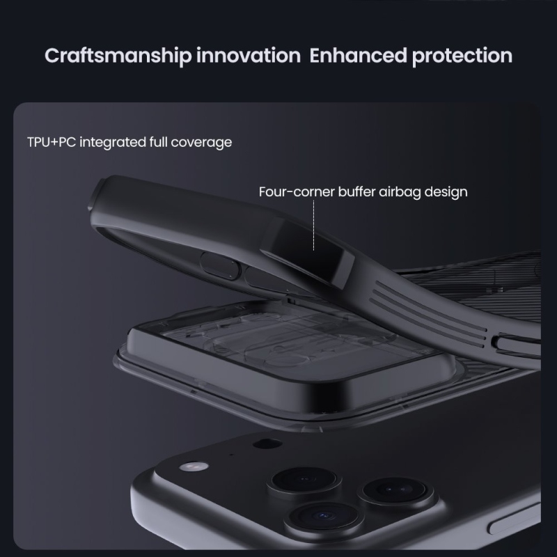 Nillkin CamShield PRO mágneses hátlap az Apple iPhone 17 Pro készülékhez Átlátszó Fekete