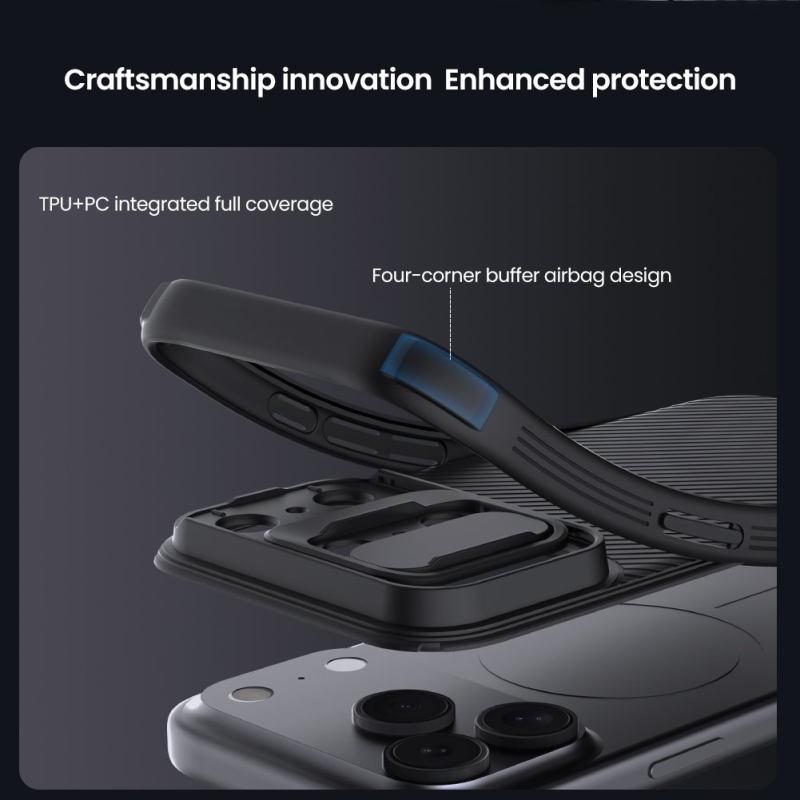 Nillkin CamShield PRO hátlap az Apple iPhone 17 Pro Max készülékhez Titánium szürke