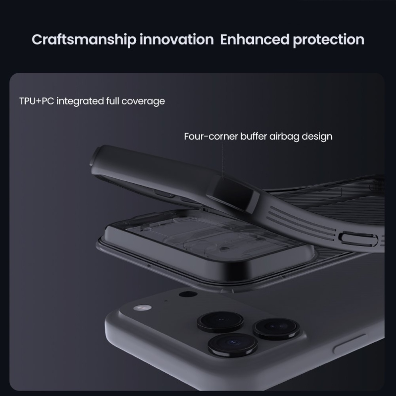 Nillkin CamShield PRO hátlap Apple iPhone 17 Pro Max készülékhez Átlátszó fekete
