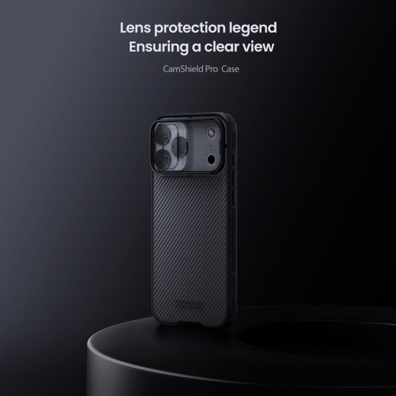 Nillkin CamShield PRO hátlap Apple iPhone 17 Pro Max készülékhez Átlátszó fekete