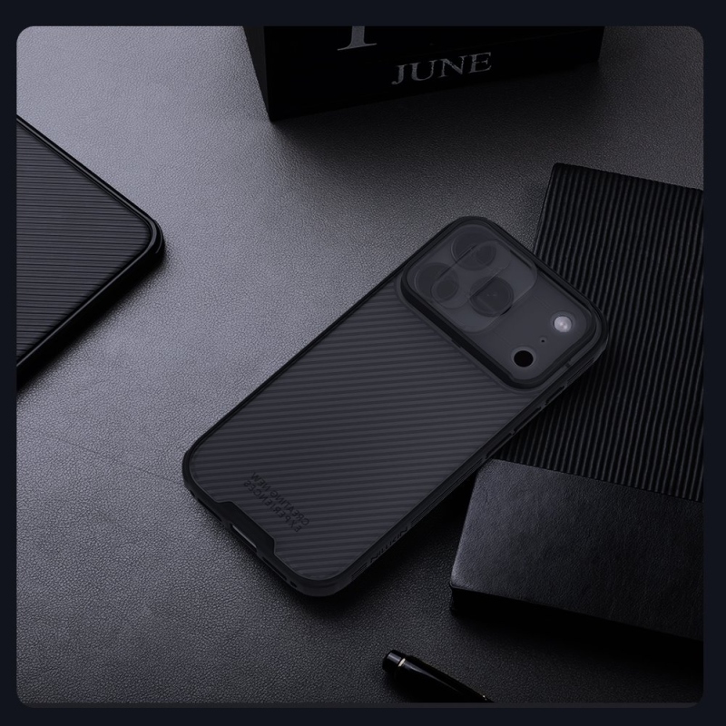 Nillkin CamShield PRO hátlap az Apple iPhone 17 Pro készülékhez Átlátszó Fekete