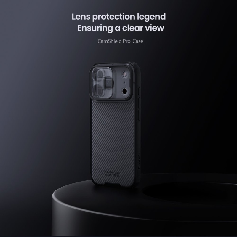 Nillkin CamShield PRO hátlap az Apple iPhone 17 Pro készülékhez Átlátszó Fekete