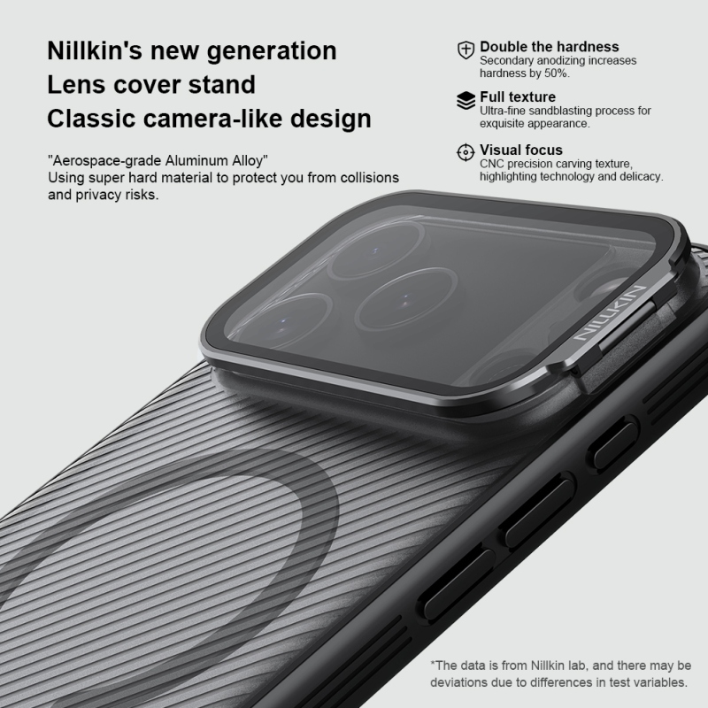 Nillkin CamShield Prop mágneses hátsó borító Apple iPhone 17 Pro Max átlátszó fekete