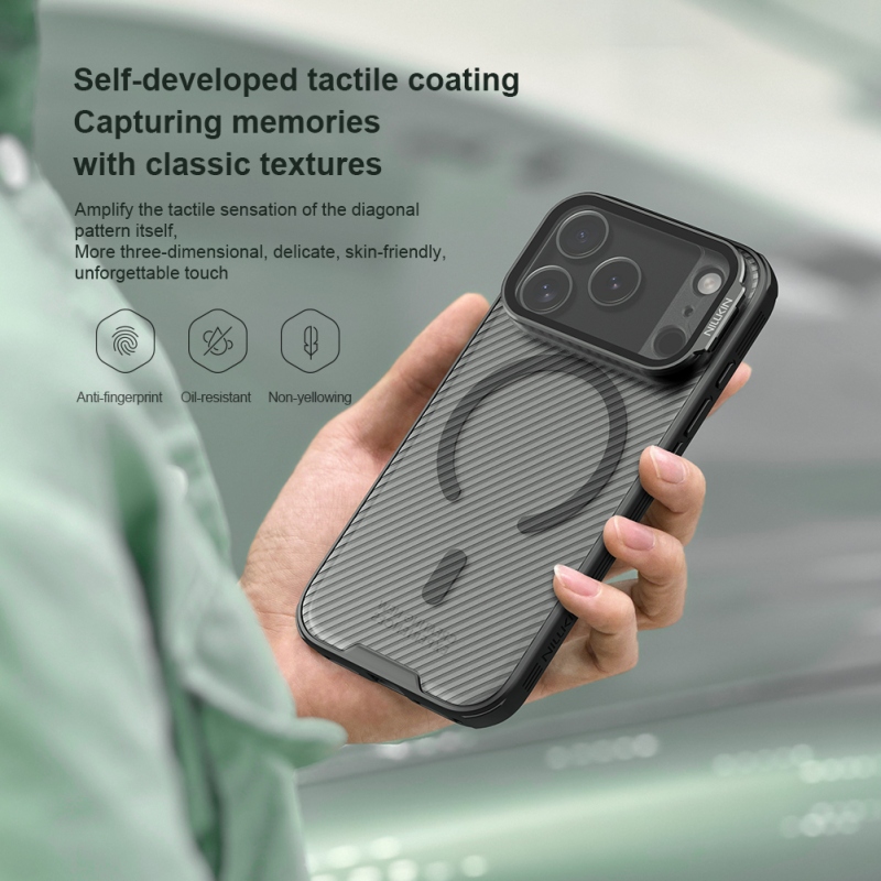 Nillkin CamShield Prop mágneses hátsó borító Apple iPhone 17 Pro átlátszó fekete