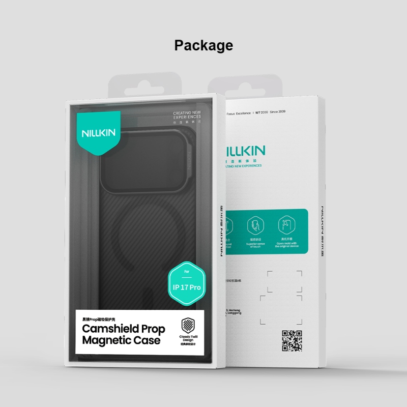 Nillkin CamShield Prop mágneses hátsó borító Apple iPhone 17 Pro átlátszó fekete