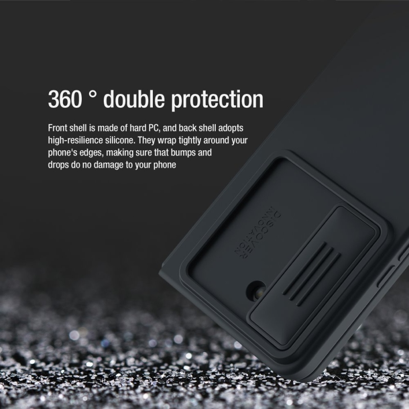 Nillkin CamShield Silky szilikon borítás Samsung Galaxy Z Fold 5 fekete színűhöz