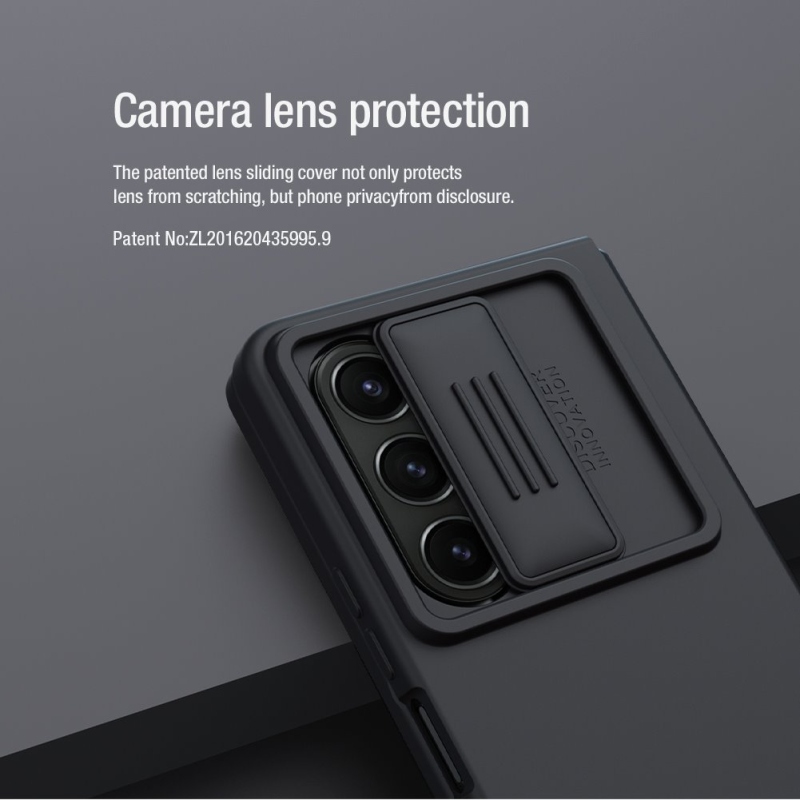 Nillkin CamShield Silky szilikon borítás Samsung Galaxy Z Fold 5 fekete színűhöz