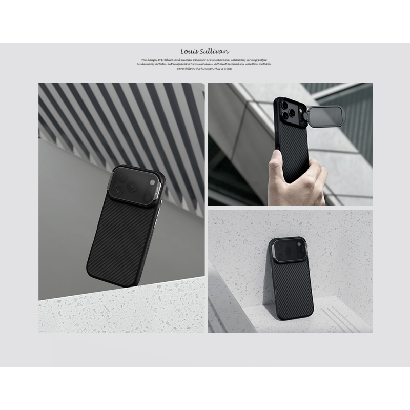 Nillkin CarboProp Aramid mágneses hátlap Apple iPhone 17 Pro fekete színű készülékhez