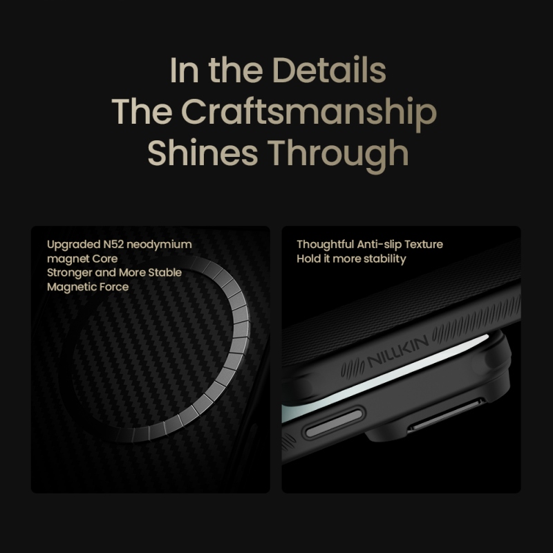 Nillkin CarboProp Aramid mágneses hátlap Apple iPhone 17 Pro fekete színű készülékhez