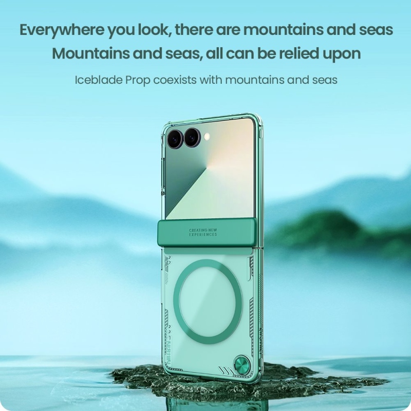 Nillkin Iceblade mágneses tok Samsung Galaxy Z Flip 7 készülékhez, zöld