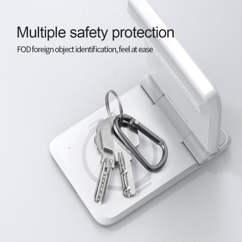 Nillkin PowerTrio 3in1 MagSafe vezeték nélküli töltő Samsung Watch-hoz Fehér