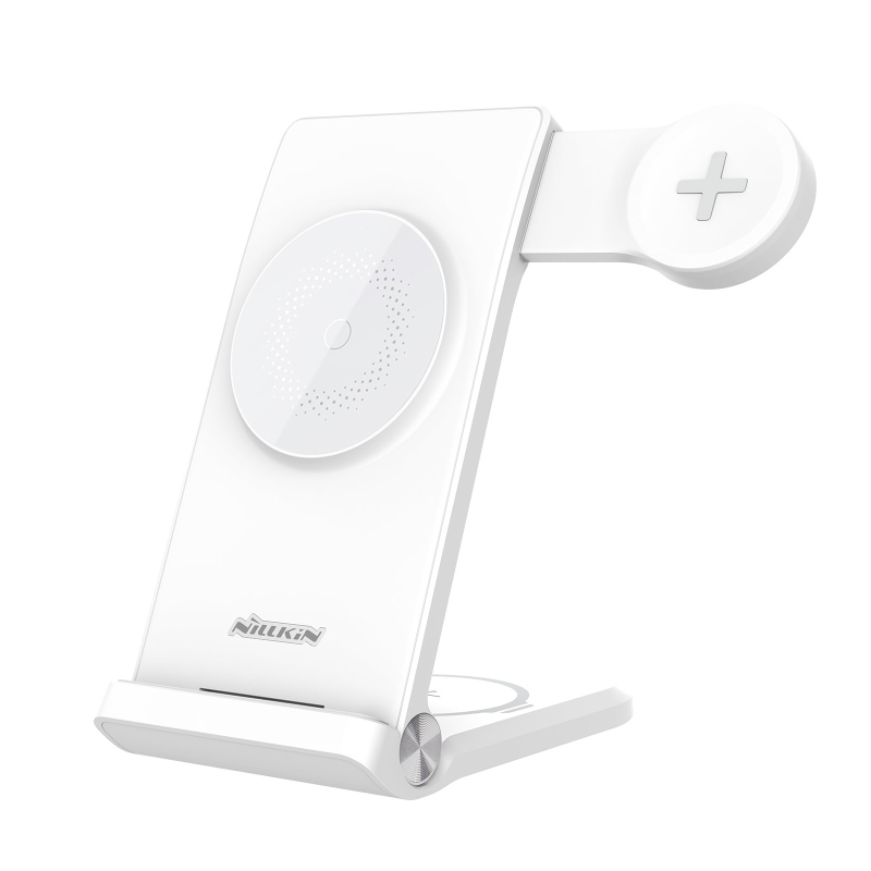 Nillkin PowerTrio 3in1 MagSafe vezeték nélküli töltő Samsung Watch-hoz Fehér
