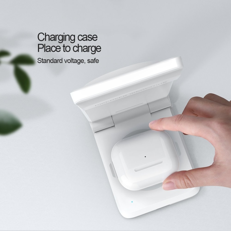 Nillkin PowerTrio 3in1 MagSafe vezeték nélküli töltő Samsung Watch-hoz Fehér