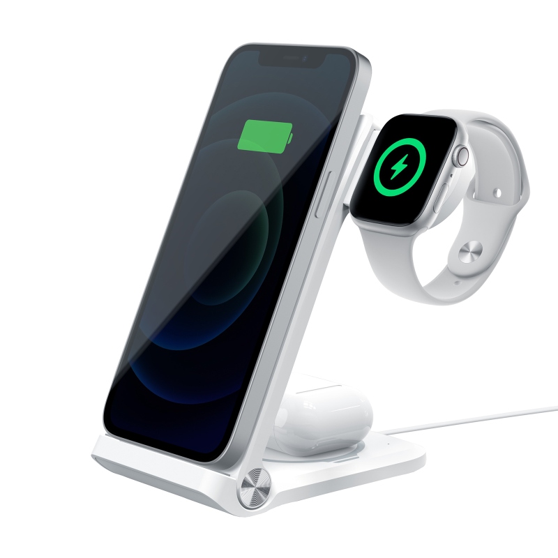 Nillkin PowerTrio 3in1 vezeték nélküli töltő az Apple Watch-hoz Fehér (MFI)